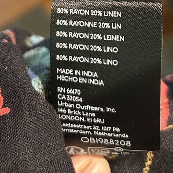 Kimichi‎  Blue Saturday Cropped Tie Front Top Fairy core Y2K Small Linen Blend - Picture 6 of 7